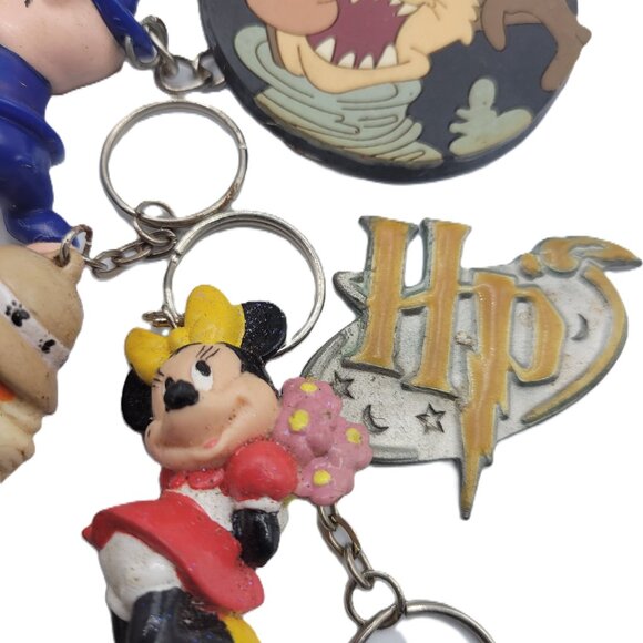 8 Funny Cartoon Key Chains  Metal & Vinyl Bright Colors Collectible - Picture 11 of 15